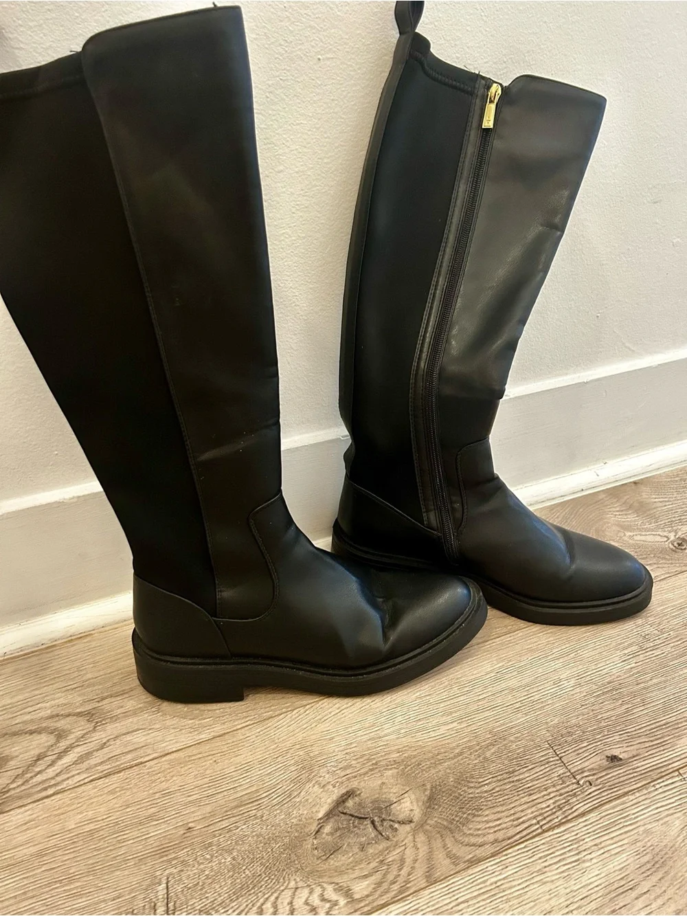 Classic Black Knee-High Leather Boots - Reaction by Kennet Cole